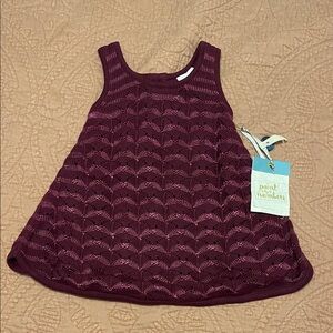Matilda Jane Baby Girls’ Burgundy Knit Eyelet Dress Size 18M